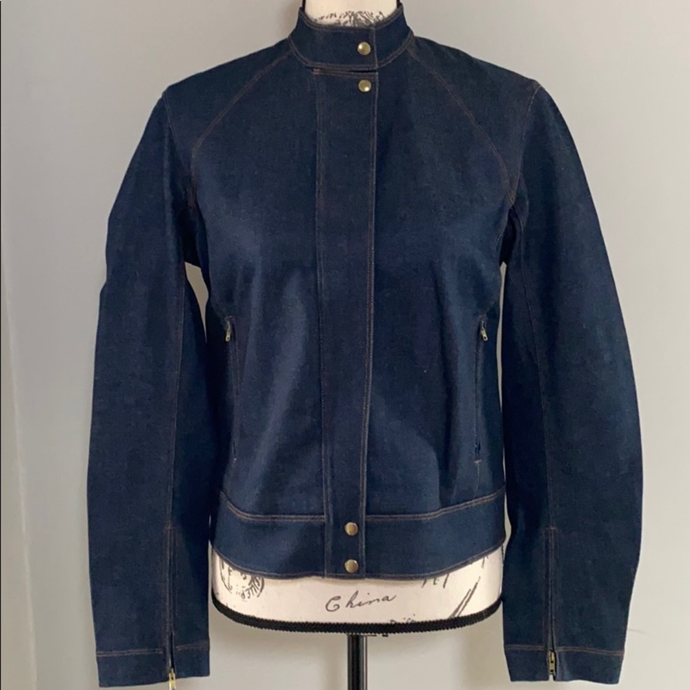 Donna Karan+NWOT+Denim+Bomber+Jacket+Sz 6 Women’s